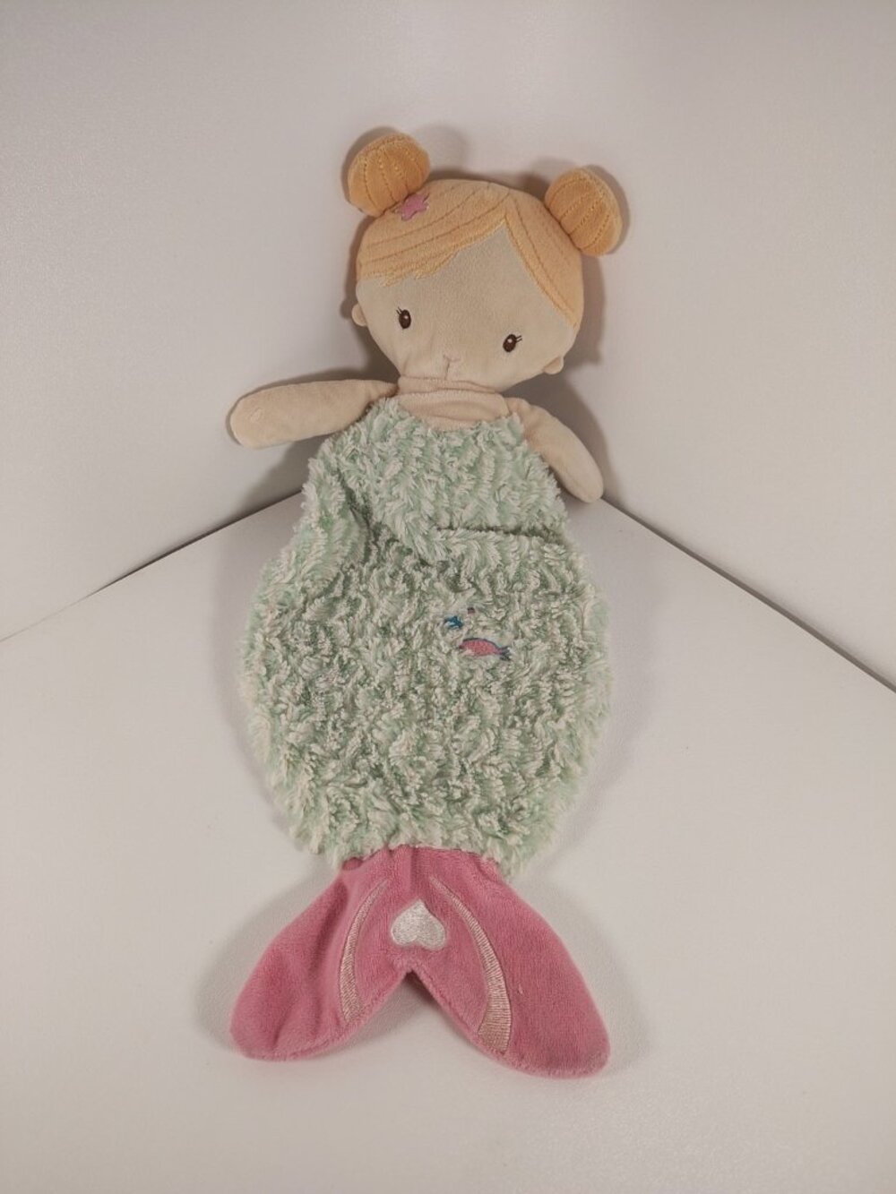 Douglas Baby Mermaid Plush Doll Flat Lovey Security Sshlumpie Soft Green Pink